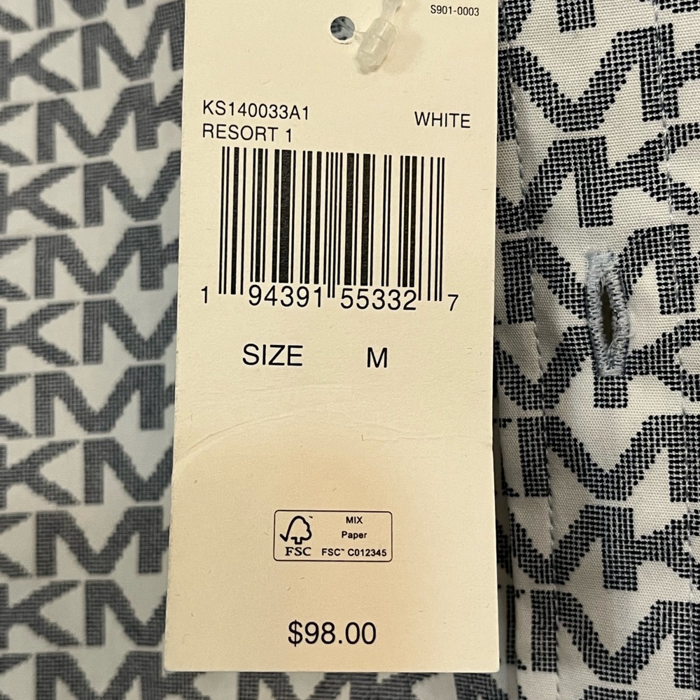 Michael Kors men’s dress shirt. New with tags.MK monograms Size M. Long sleeves